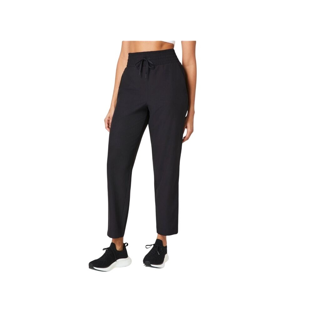 Black Spanx on the move slim pant Cropped Lounge‎ Pants Drawstring Waist Casual